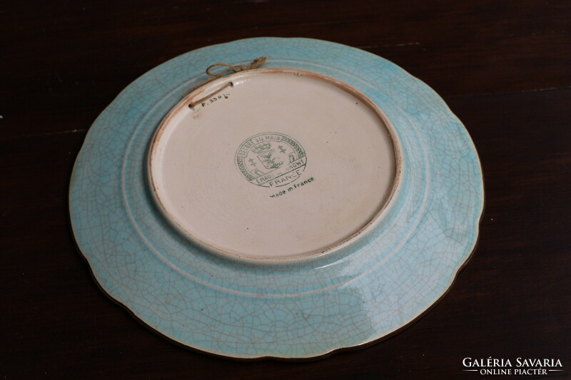 Longwy French faience ceramic decorative plate