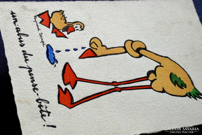 Régi humoros Raymond Sempé grafikus képeslap  1960ból