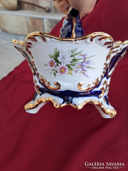 Gyönyörű porcelán asztalközép  kínáló kosár hagyaték nosztalgia