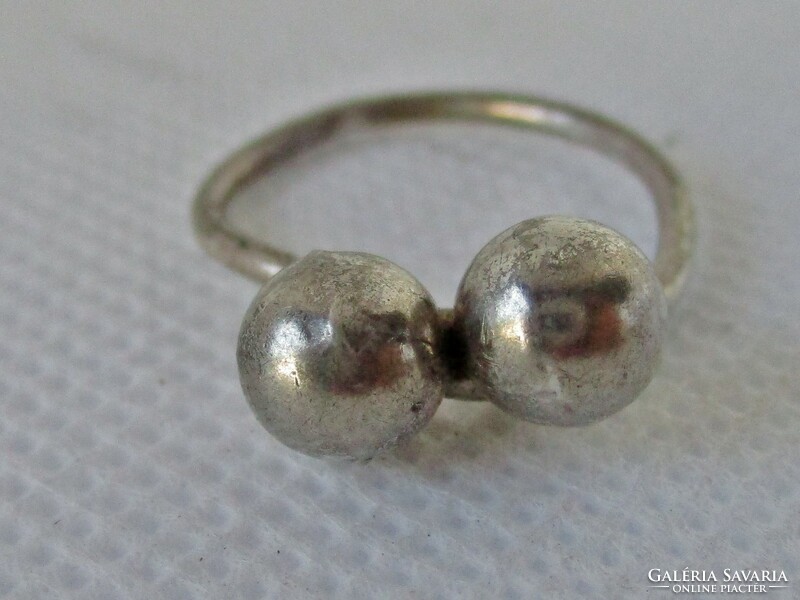 Special handcrafted spherical silver ring