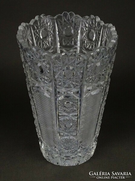 1P184 Régi csiszoltüveg váza virágváza 17 cm