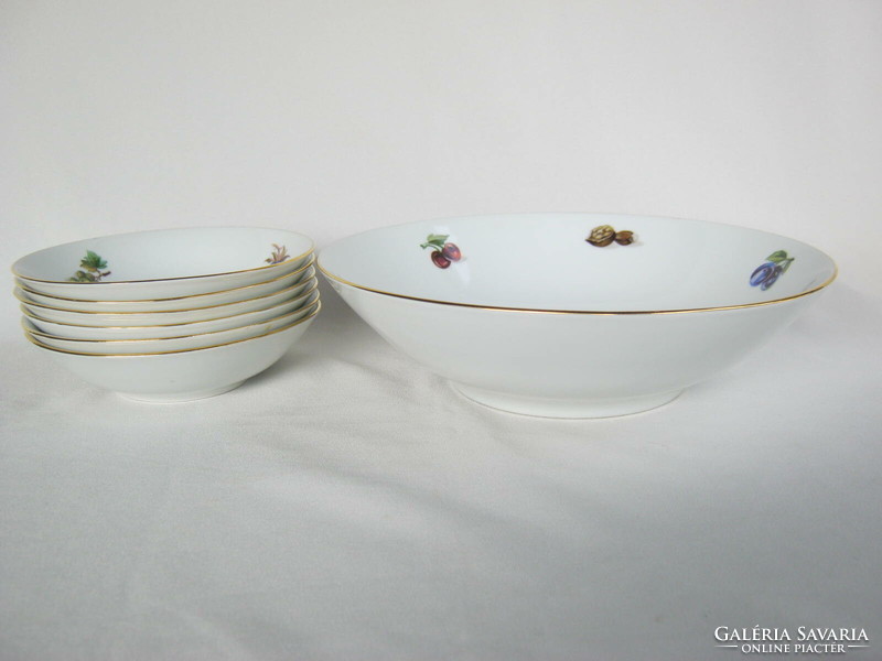 Mz Czechoslovak porcelain 6-person compote set with fruit pattern