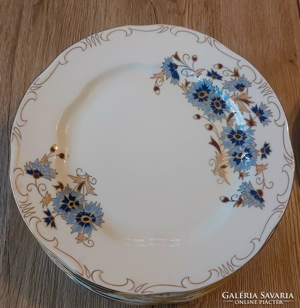 Zsolnay tableware with cornflower pattern