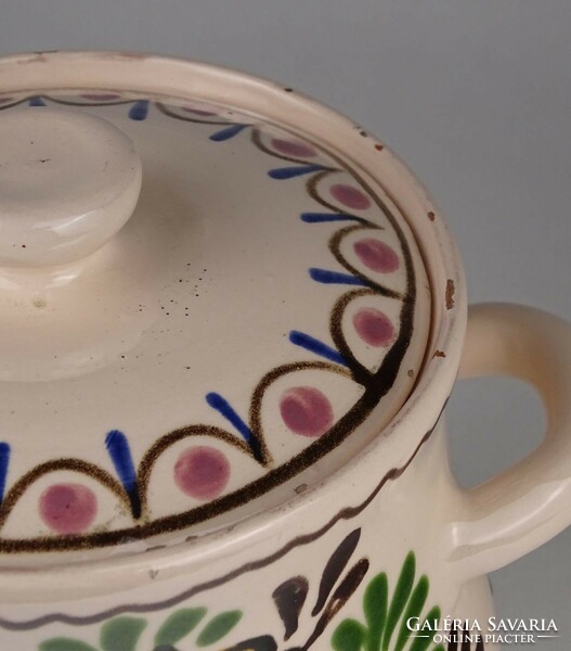 1P106 old light glazed ceramic bowl 15.5 Cm