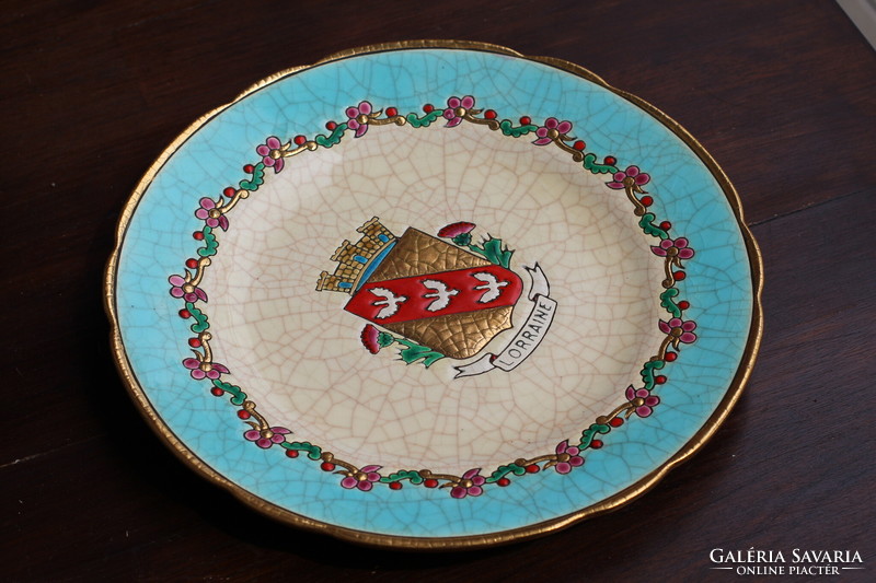 Longwy French faience ceramic decorative plate