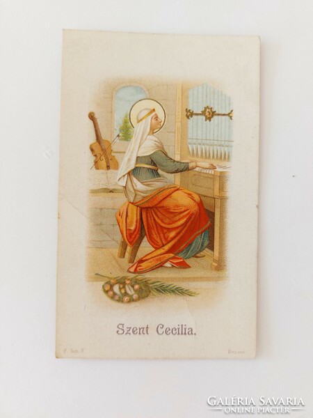 Old mini icon of Saint Cecilia 1911