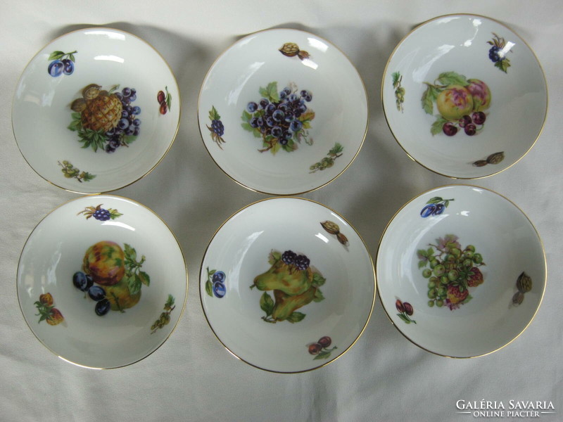 Mz Czechoslovak porcelain 6-person compote set with fruit pattern