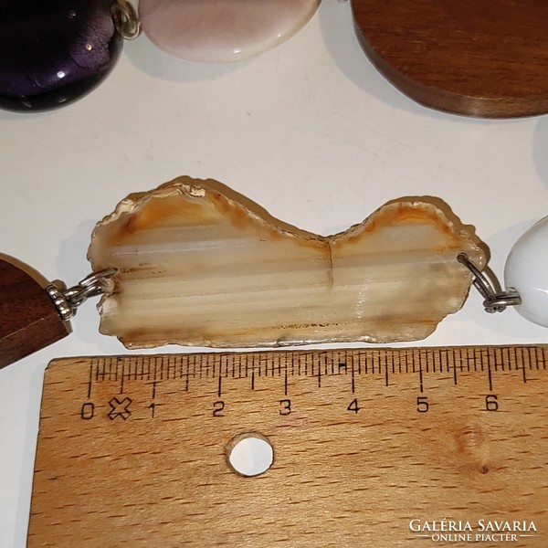 Special binding agate slice necklace 120g