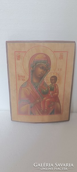 Antique Russian Mother of God icon Mother of God of Iveri 19th c
