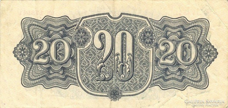 20 Koruna crown 1944 vh. Czechoslovakia 1.