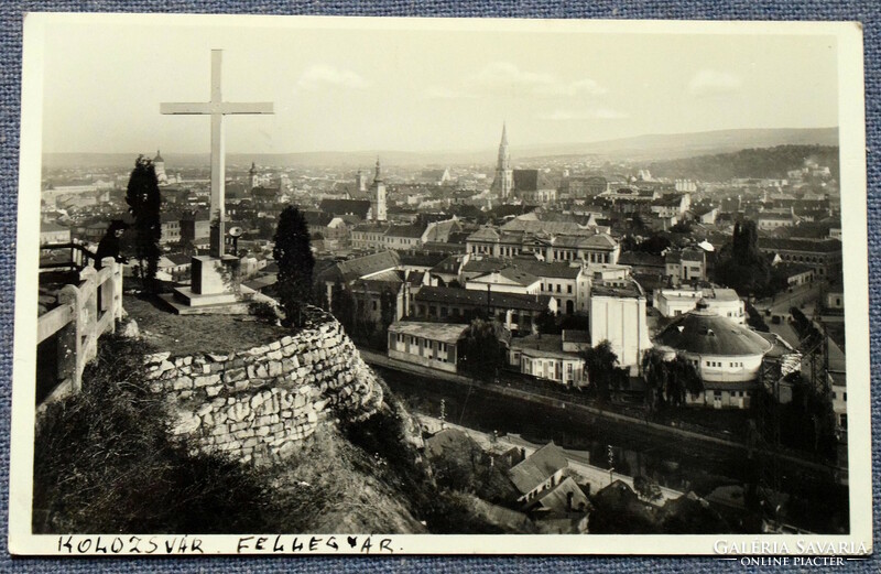 Cluj - view from the citadel - old photo postcard - 1941