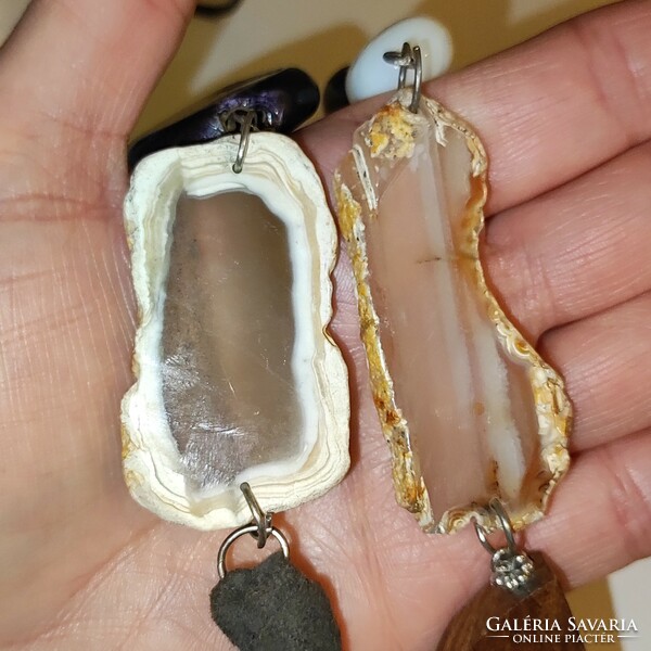 Special binding agate slice necklace 120g