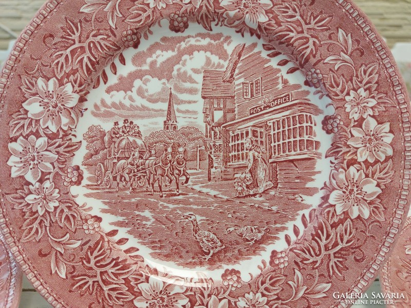 English Staffordshire porcelain small plates (6 pcs)