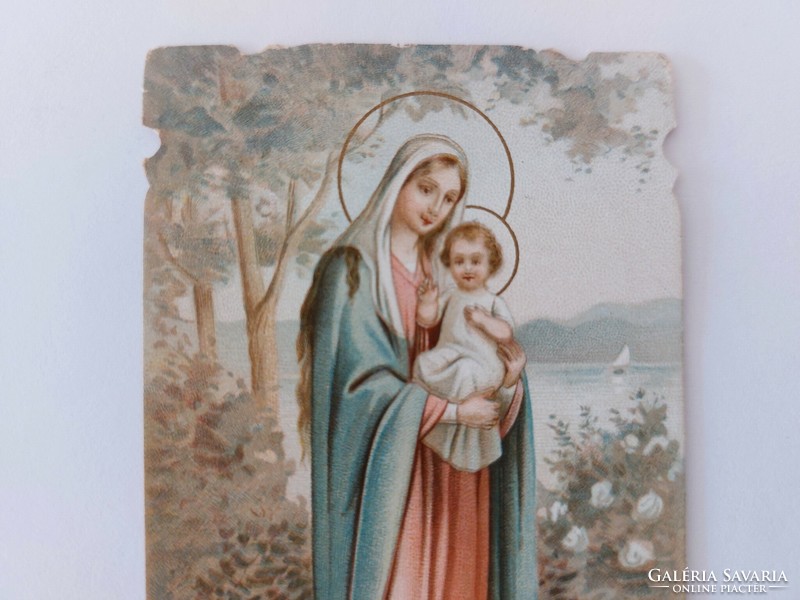 Régi mini szentkép Mária