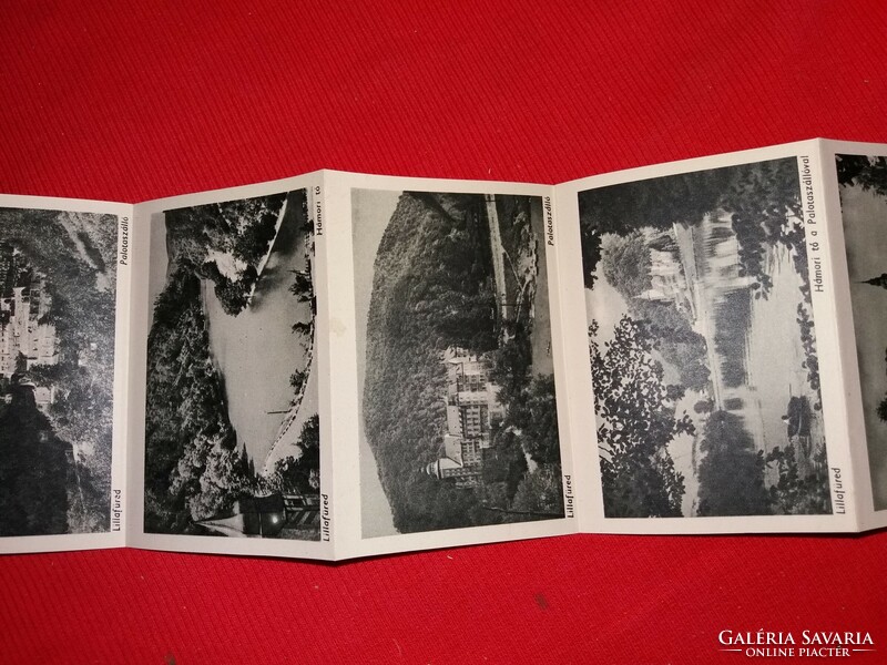 Régi LILLAFÜRED szétnyithatós leporello fotó sorozat utazási emlék a képek szerint