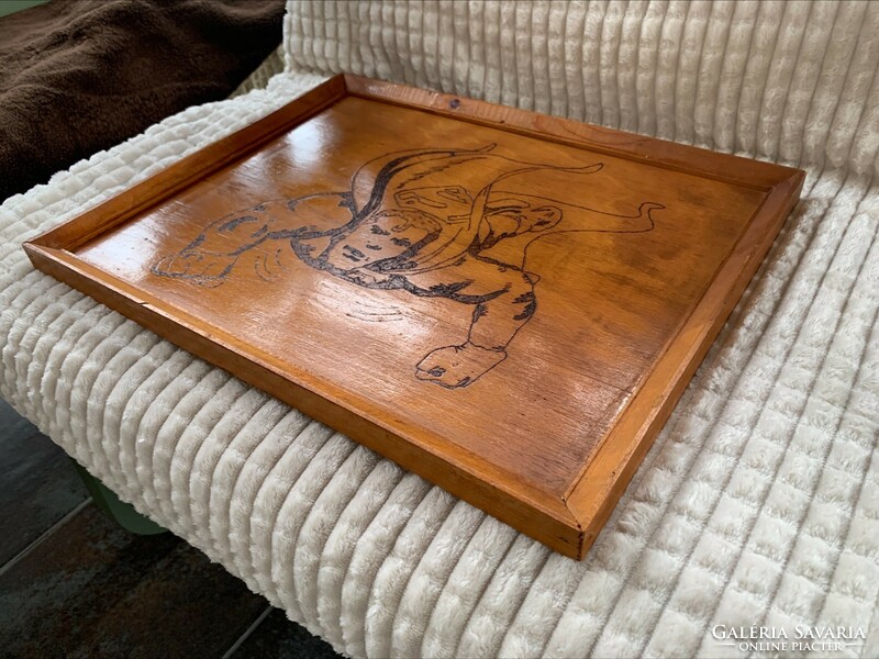 Superman from 1979 engraved on wood in a wooden picture frame, individually handmade