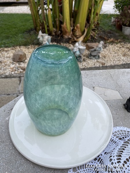 Retro Rare Color Gradient Vase Cracked Beautiful Veil Glass Veil Carcagi Berek Bath Glass