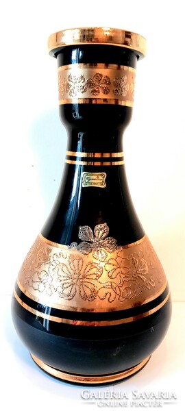 Cseh üveg váza jelzett 24 k arany díszítessel ALKUDHATÓ Art deco design
