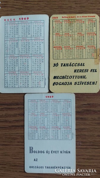 Card calendars 1969