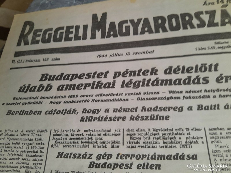 Reggeli Magyarország 1944 július 15