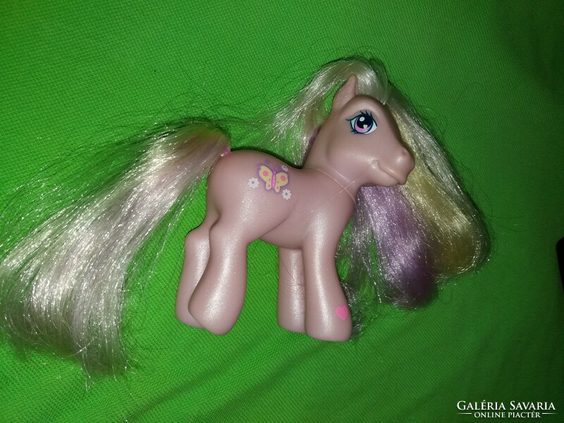 Beautiful high-quality hasbro fluffy blonde purple mane my little pony horse 16 cm according to the pictures 3.