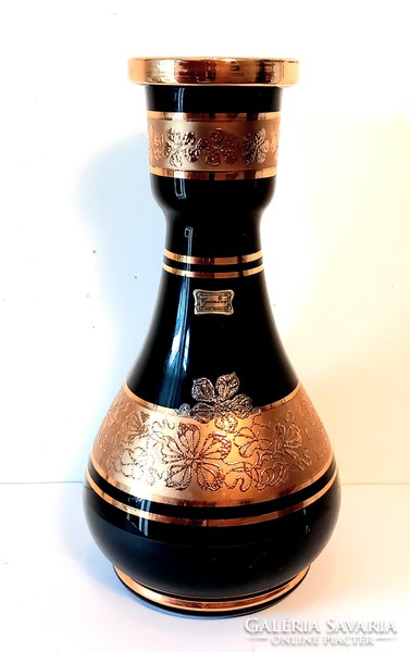 Czech glass vase marked 24k gold decoration negotiable art deco design