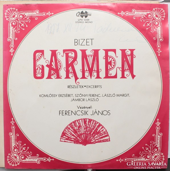 Operalemezek 3 db: Halka, Carmen, Operabalettek - bakelit lemez LP