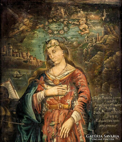 Antik festmény Palermói Szent Rozália
