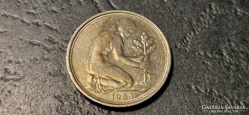 Germany 50 pfennig, 1981 mintmark 