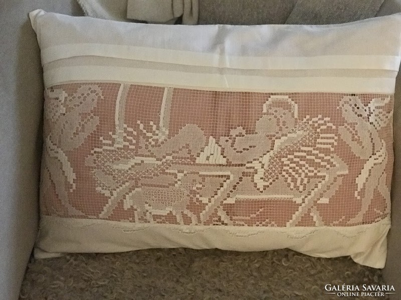 Christmas, angelic lace pillow cover