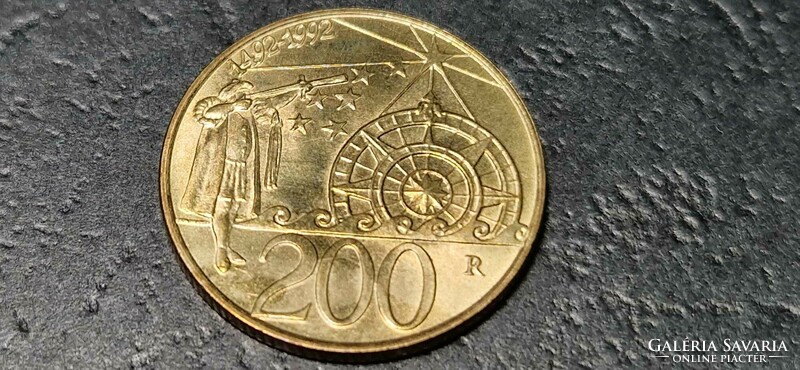 San marino 200 lira, 1992, 500th Anniversary - discovery of America.