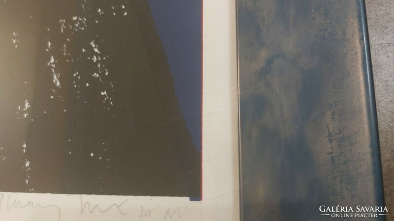 (k) Aknay János nagyméretű szitanyomata 78x106 cm kerettel Festő Angyal