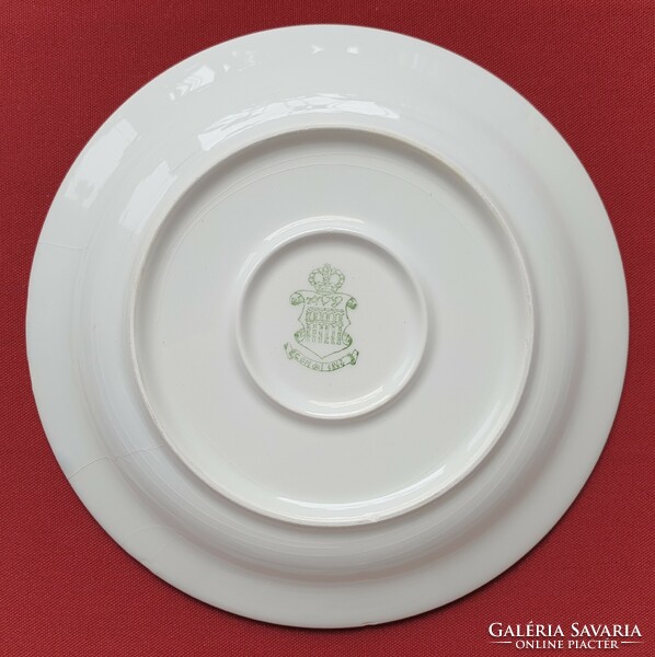 English scenic blue porcelain plate with a Christmas pattern