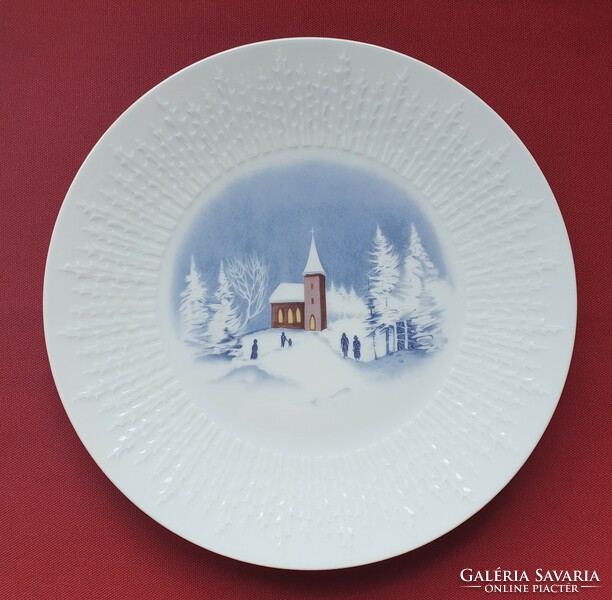 Lorenz hutschenreuther German porcelain Christmas bowl plate winter landscape church