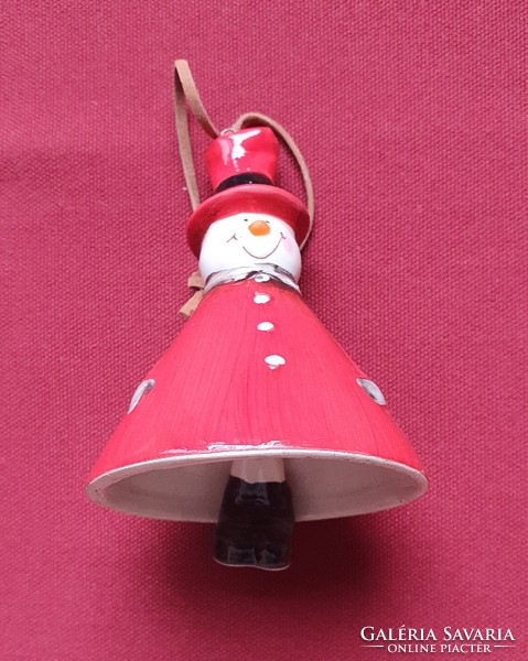 Karácsonyi porcelán hóember alakú csengő harang