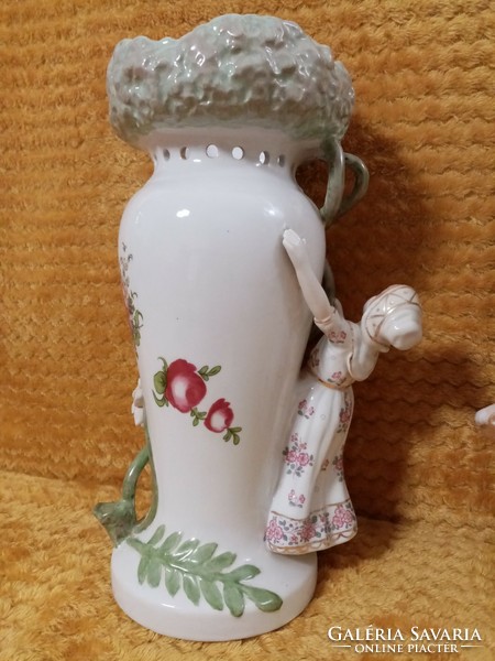 Nagyméretű nápolyi porcelán váza pár