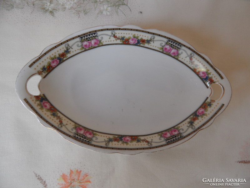 Old victorian czech porcelain bowl with jewelry holder