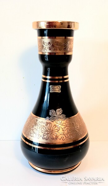 Czech glass vase marked 24k gold decoration negotiable art deco design