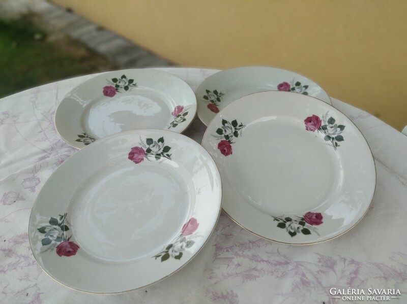 4 floral porcelain flat plates for sale!