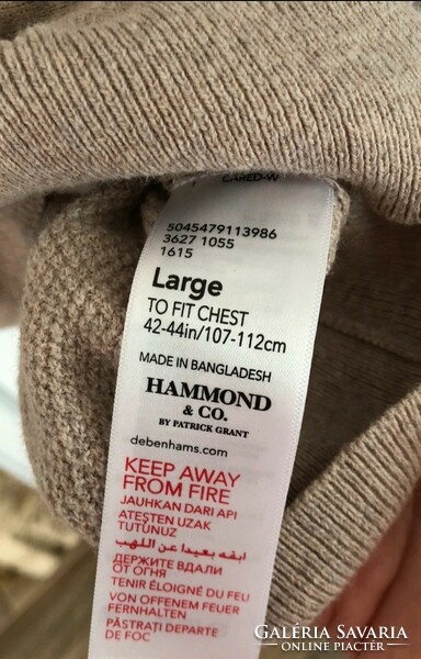 Hammond & Co L-es, exkluzív 80 % pamut, 20% gyapjú férfi pulóver Londonből