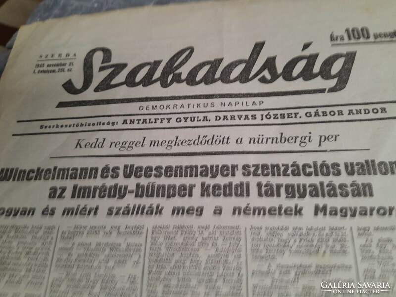 Szabadsag ujsag 1945nov 21