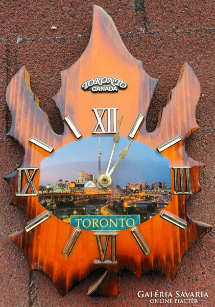 Toronto canada wooden wall clock - vintage