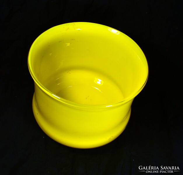 Polished Czech (?) glass bowl colored in its large size