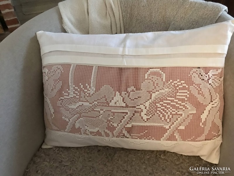 Christmas, angelic lace pillow cover