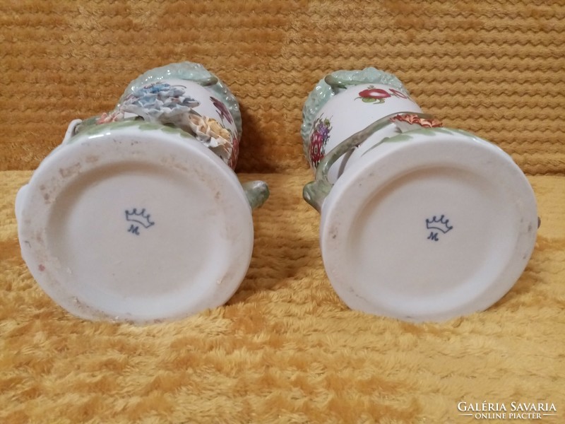 Pair of large Neapolitan porcelain vases