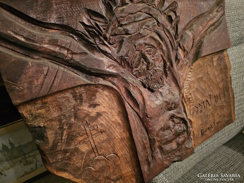 Ferenc Bozsik - Corpus Szabka wood carving 60x63 cm 60,000 ft + postage
