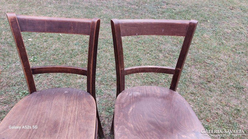 Antique art deco 2 beautiful curved back chairs