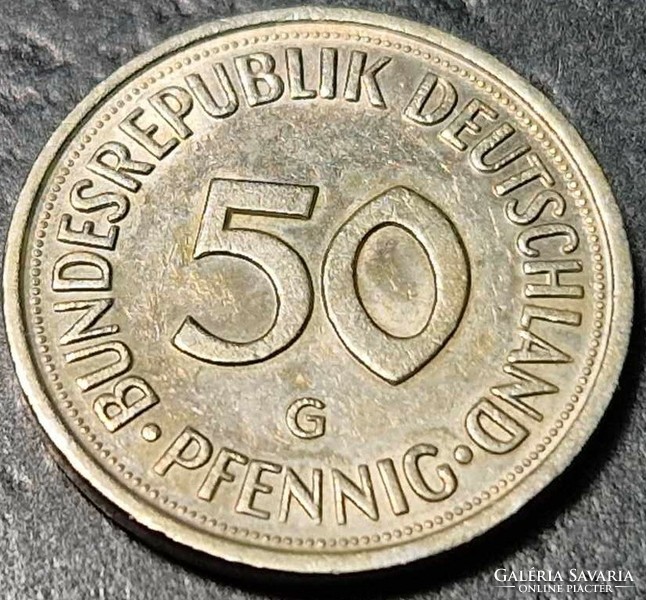 Németország 50 pfennig, 1981Verdejel "G" – Karlsruhe