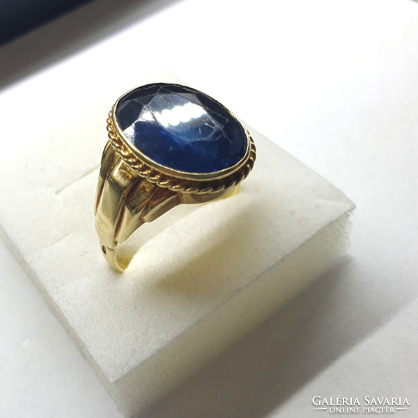 Antique ring with blue stones
