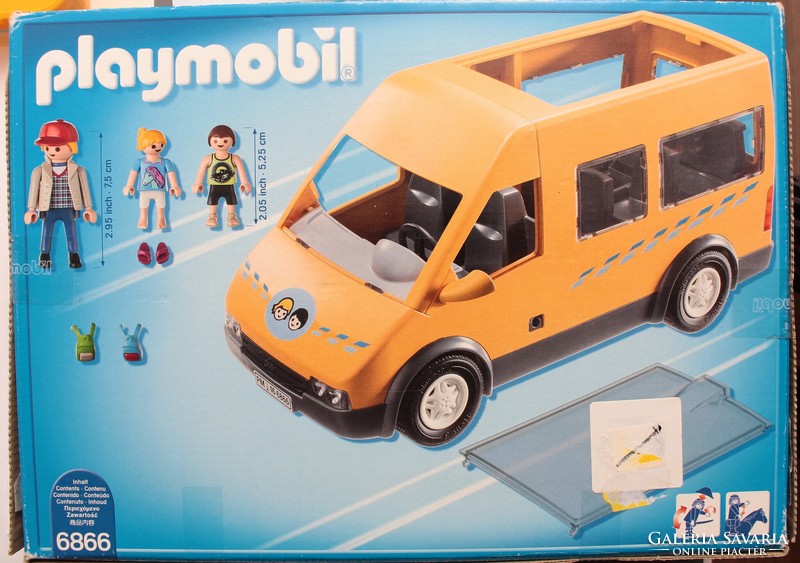 Playmobil city line school bus 6866 in its original box - the top of the bus is slightly cracked!